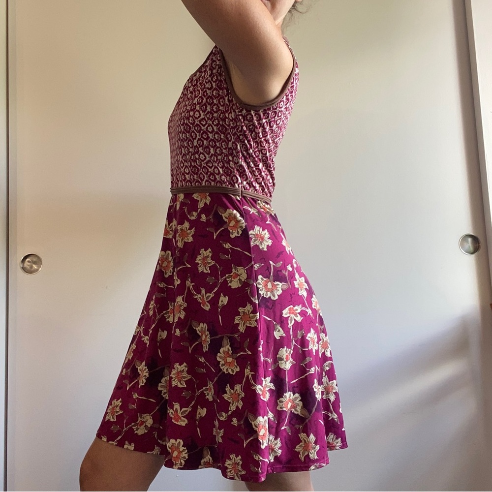 Max Studio Autumn colors sleeveless fit & flare dress - Picture 2 of 6